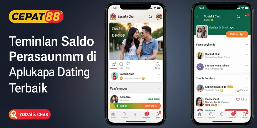 Antarmuka menarik aplikasi CEPAT88 untuk menemukan pasangan ideal.