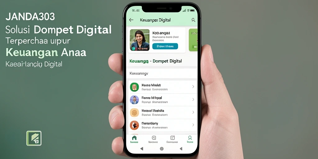Antarmuka pengguna JANDA303 yang sederhana dan menarik untuk Dompet Digital.