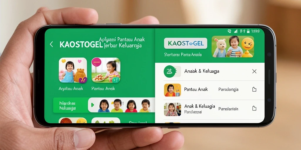 Antarmuka KAOSTOGEL yang intuitif untuk memantau anak dengan mudah.