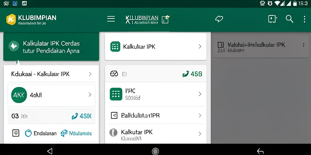 Tampilan antarmuka KLUBIMPIAN yang sederhana dan fungsional untuk Kalkulator IPK.
