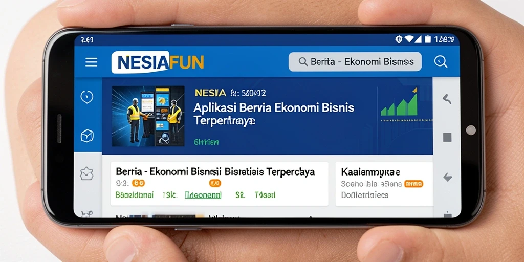 Antarmuka aplikasi NESIAFUN menampilkan berita ekonomi terbaru dengan jelas.