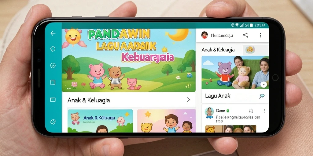 Antarmuka aplikasi PANDAWIN yang ramah anak dan interaktif.