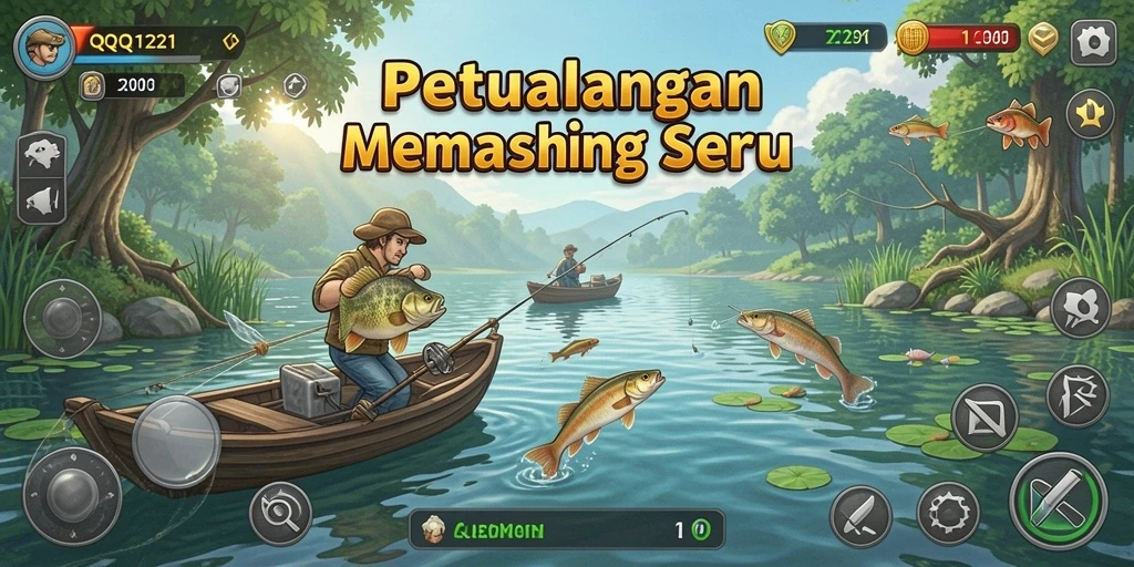 Antarmuka QQ1221 yang menarik dan realistis saat memancing.