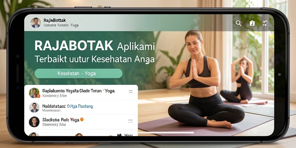 Antarmuka aplikasi RAJABOTAK yang intuitif untuk latihan yoga.