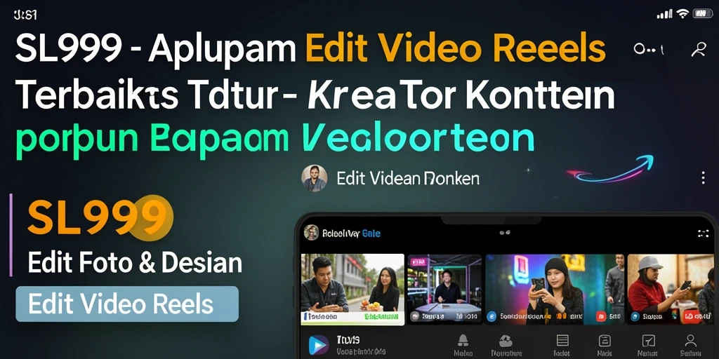 Antarmuka SL999 yang modern untuk edit video reels.